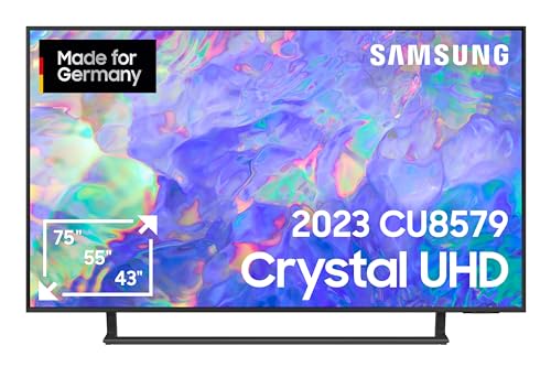 Samsung GU55DU8579UXZG 55” Crystal UHD 4K Smart TV (2024) – Dynamic Crystal Color, 4K Upscaling, AirSlim Design, German Model