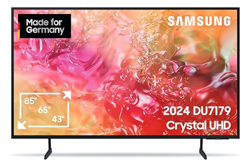 Samsung GU43DU7179UXZG 43” Crystal UHD 4K Smart TV (2024) – PurColor, 4K Upscaling, Crystal Processor 4K