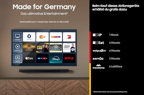 Samsung GU55DU8579UXZG 55” Crystal UHD 4K Smart TV (2024) – Dynamic Crystal Color, 4K Upscaling, AirSlim Design, German Model