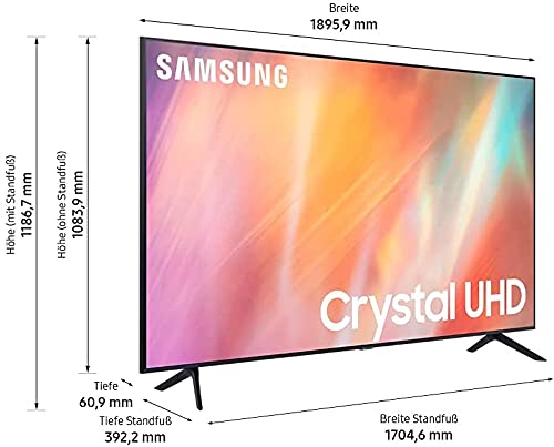 Samsung GU55AU7199UXZG 55” Crystal UHD 4K Smart TV (2021) – HDR, Q-Symphony, Frameless Design, German Model