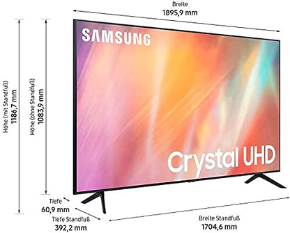 Samsung GU55AU7199UXZG 55” Crystal UHD 4K Smart TV (2021) – HDR, Q-Symphony, Frameless Design, German Model