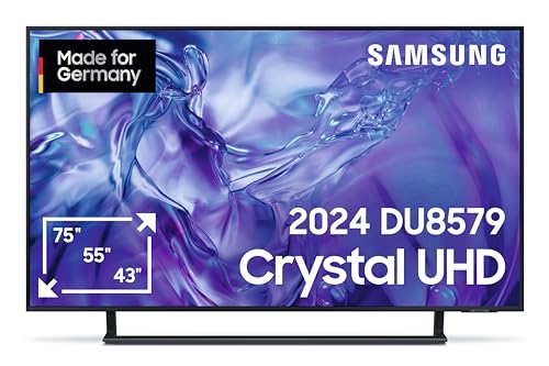 Samsung GU55DU8579UXZG 55” Crystal UHD 4K Smart TV (2024) – Dynamic Crystal Color, 4K Upscaling, AirSlim Design, German Model