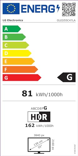 LG OLED55C47LA 55” 4K OLED evo Smart TV (2024) – α9 Gen7 AI Processor, webOS 24, Dolby Vision, 120Hz Panel