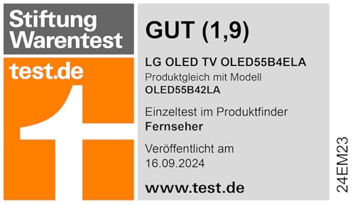 LG OLED55B4ELA 55” 4K OLED Smart TV (2024) – α8 AI Processor, webOS 24, Dolby Vision, 120Hz Panel