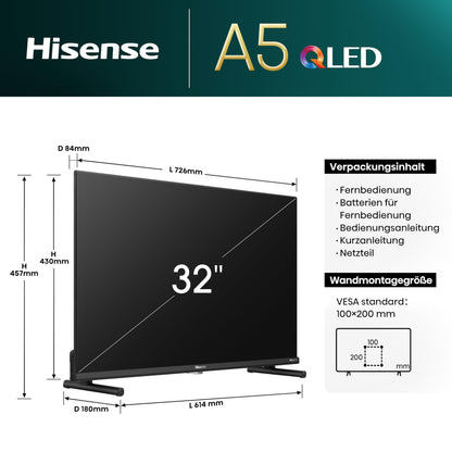 Hisense 50E7NQ 50” 4K UHD QLED Smart TV (2024) – HDR10+, Dolby Vision Atmos, Bluetooth, Alexa Built-in, VIDAA OS, 60Hz Panel