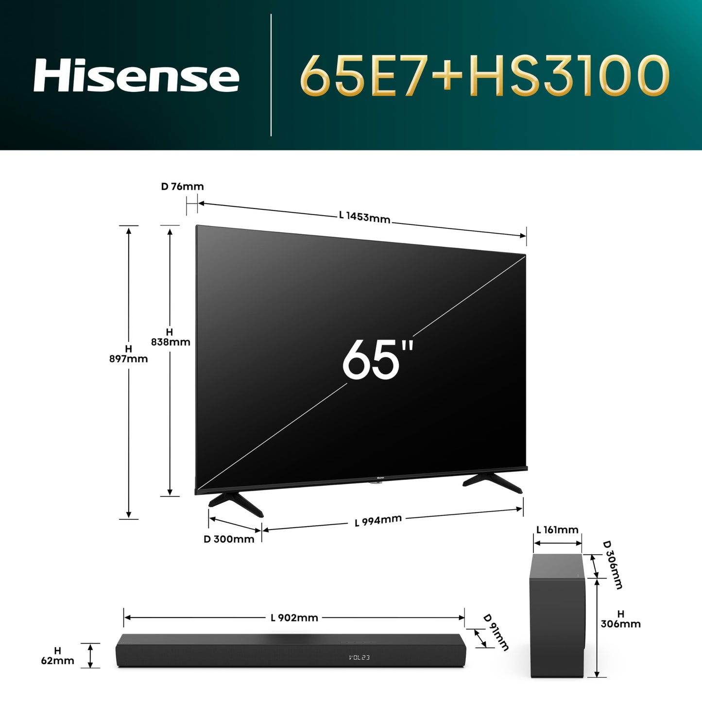 Hisense 50E7NQ 50” 4K UHD QLED Smart TV (2024) – HDR10+, Dolby Vision Atmos, Bluetooth, Alexa Built-in, VIDAA OS, 60Hz Panel