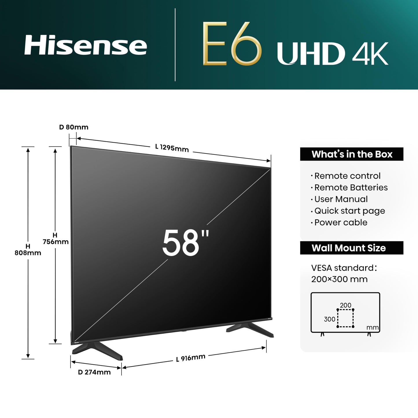 Hisense 40E4KT 101cm (40 Zoll) Fernseher Full HD Smart TV, Triple Tuner DVB-T2 / T/C / S2 / S, Works with Alexa, WiFi, Game Mode, Hotel Mode, Schwarz [2023], Betriebsystem VIDAA U