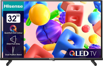 Hisense 32A5KQ 32” Full HD QLED Smart TV (2023) – Triple Tuner DVB-T2/C/S2, USB-C, Dual Positioning, Alexa Compatible