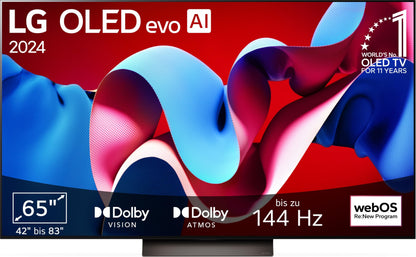 LG OLED55C47LA 55” 4K OLED evo Smart TV (2024) – α9 Gen7 AI Processor, webOS 24, Dolby Vision, 120Hz Panel