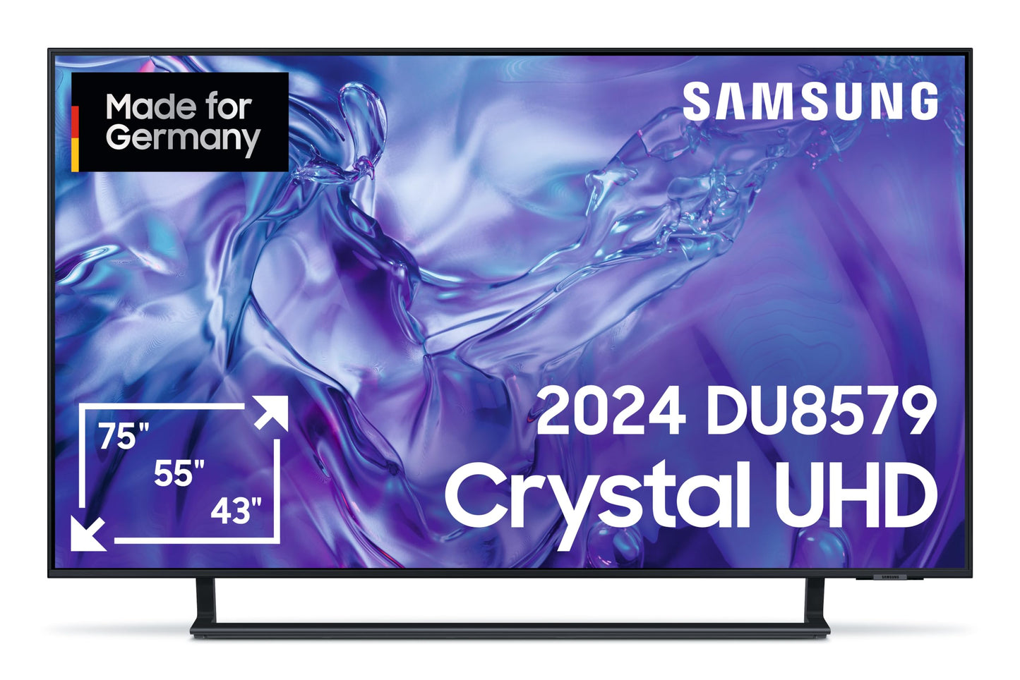 Samsung GU55DU8579UXZG 55” Crystal UHD 4K Smart TV (2024) – Dynamic Crystal Color, 4K Upscaling, AirSlim Design, German Model