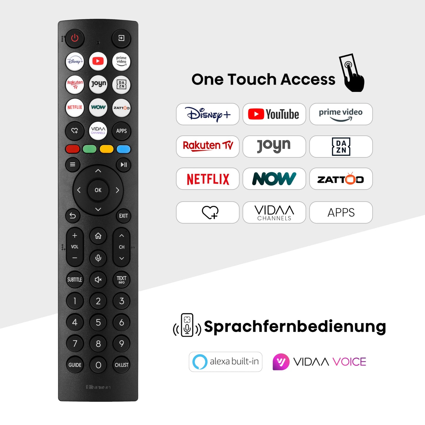 Hisense 40E4KT 101cm (40 Zoll) Fernseher Full HD Smart TV, Triple Tuner DVB-T2 / T/C / S2 / S, Works with Alexa, WiFi, Game Mode, Hotel Mode, Schwarz [2023], Betriebsystem VIDAA U