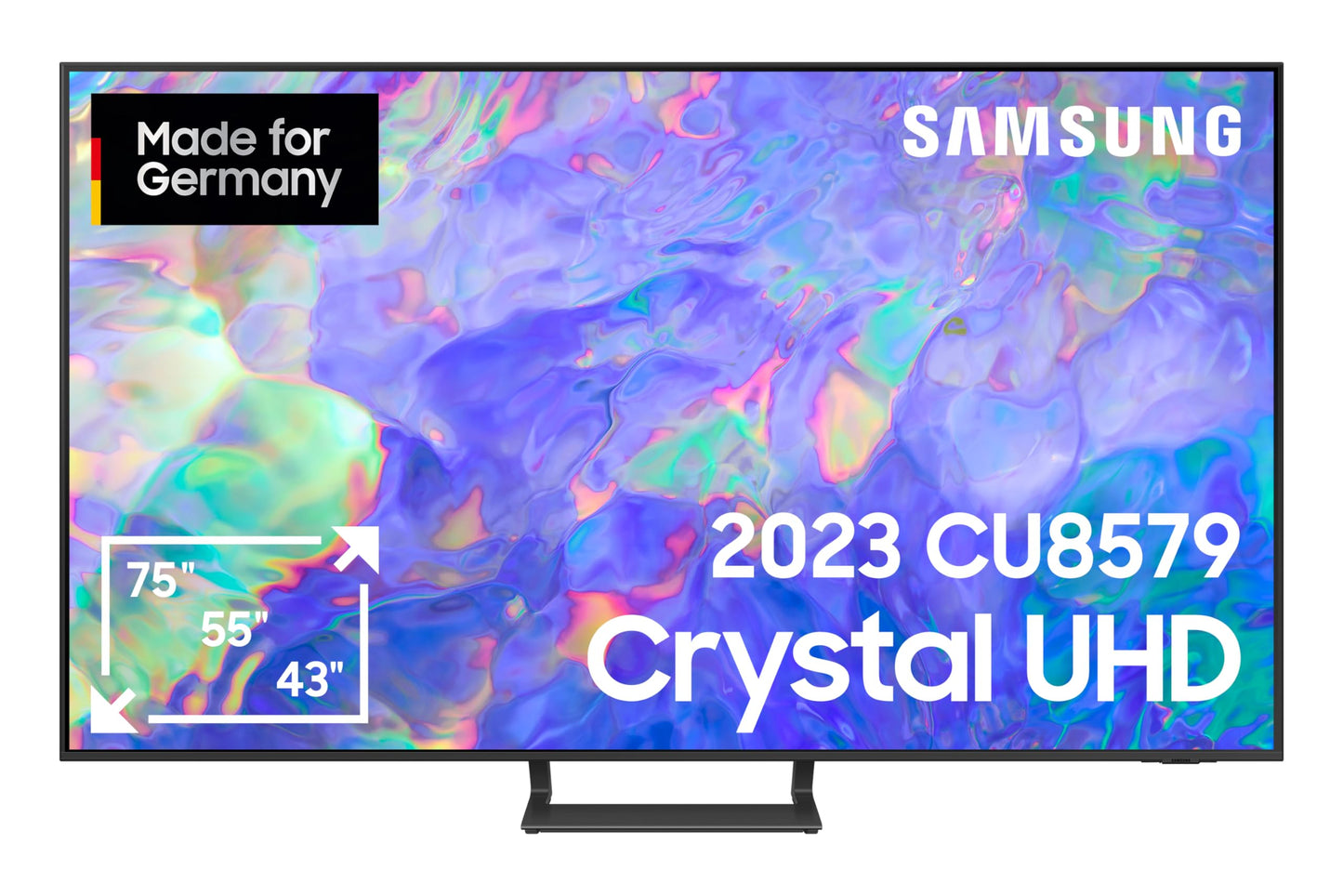 Samsung GU55DU8579UXZG 55” Crystal UHD 4K Smart TV (2024) – Dynamic Crystal Color, 4K Upscaling, AirSlim Design, German Model