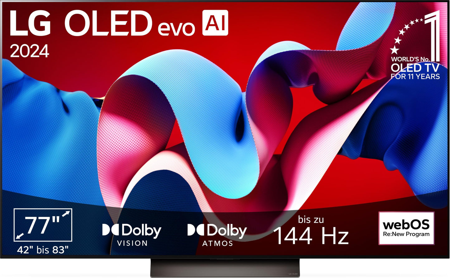 LG OLED55C47LA 55” 4K OLED evo Smart TV (2024) – α9 Gen7 AI Processor, webOS 24, Dolby Vision, 120Hz Panel